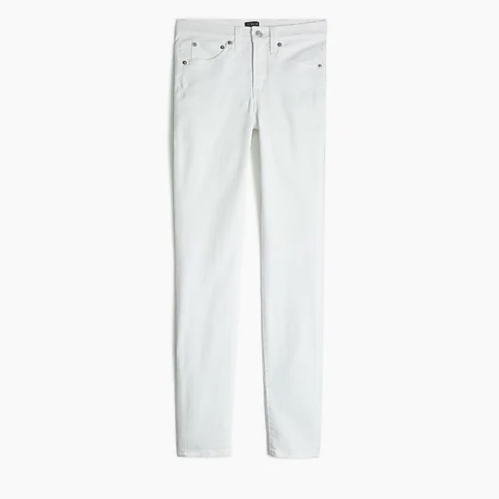 J Crew 9" high - rise white skinny jean in signature stretch